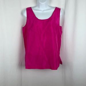 SK & Co Silk fuchsia pink tank top L